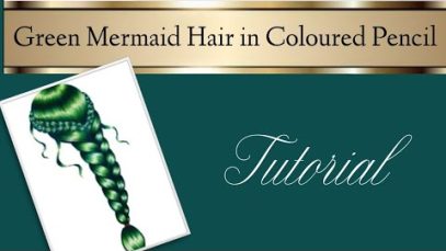 Tutorial Green Mermaid Hair in Coloured Pencil