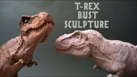 t rex polymer clay bust sculptur