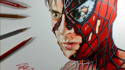 drawing spiderman 3d art marvel