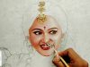 Anushka Shetty Speed Painting Devasena time lapse painting oil painting Anushka Shetty Drawing