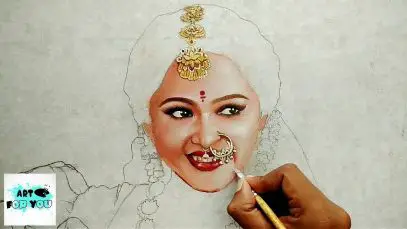 Anushka Shetty Speed Painting Devasena time lapse painting oil painting Anushka Shetty Drawing