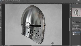 Medieval helm study shiny steel armour digital art How to draw