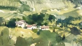 Advancing with Watercolor the potential of Brush strokes quotA Tuscan Valleyquot