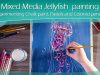 Painting Jellyfish Chalk paint Pastels and Colored pencils