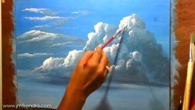 How to Paint Clouds in Acrylic Instructional Painting Lesson by JM Lisondra