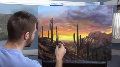 Rocky Desert Sunset Paint with Kevin ®