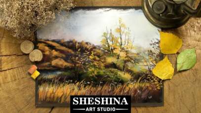 How to draw an autumn landscape with soft pastels