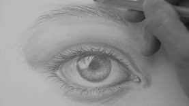 How to draw a realistic eye eyebrows step by step pencil shading no time lapse