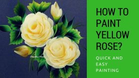 One stroke painting yellow Rose quick and easy acrylic painting step by step