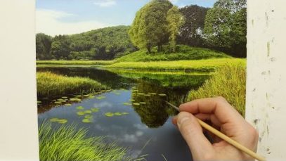 79 Painting A River Oil Painting Time Lapse