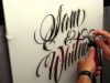 How to airbrush tattoo script on a t shirt