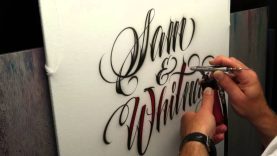 How to airbrush tattoo script on a t shirt