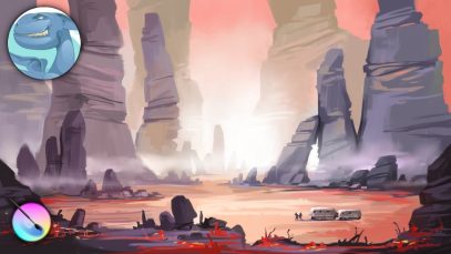 Just landscape with rocks. Speed digital painting with Krita