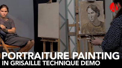 Portraiture painting in grisaille technique demo FCAA