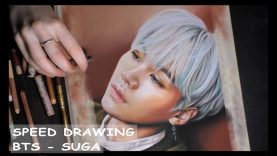 SPEED DRAWING BTS SUGA 방탄소년단 슈가 with soft pastels