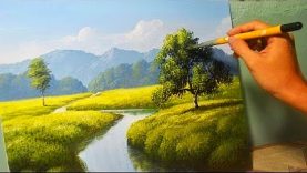 Acrylic Landscape Painting Lesson The River by JM Lisondra