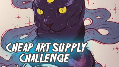 Alchemy Cat Gouache Painting Cheapish Art Supply Challenge 2