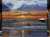 Back Beach Lancelin Surfer Sunset Palette Knife Brush