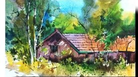 Forest house in watercolour techniquestep by stepin milind mulick sir