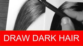 HOW TO DRAW Realistic Dark Hair Quick and Easy with