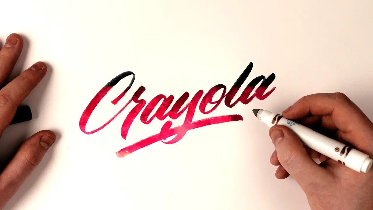 How to do Modern Brush Calligraphy with a Crayola Marker Tutorial