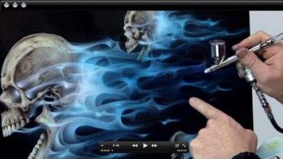 How to Airbursh Real Fire amp Skulls Realistic Blue