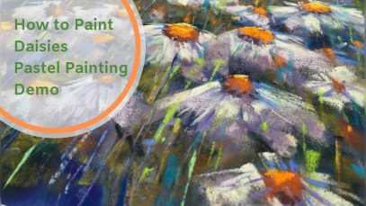How to Paint Daisies with Soft Pastels Brusho Underpainting