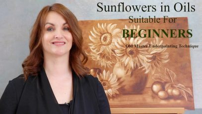 How to Paint Sunflowers Oils for beginners SPEED PAINTING Underpainting