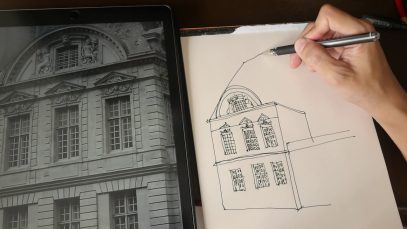 How to Simplify and Sketch Buildings Art Tutorial