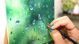 Oil Painting Time Lapse Realistic Water Droplets
