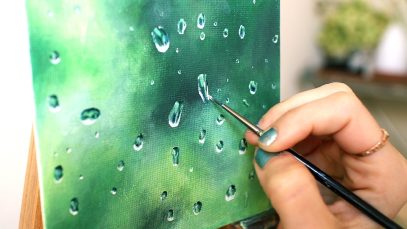 Oil Painting Time Lapse Realistic Water Droplets