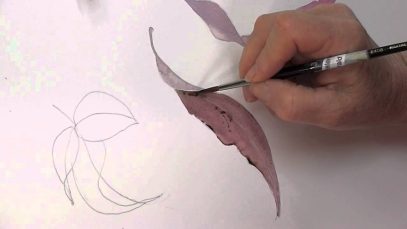 Painting Curved leaves in watercolour tip 17.2