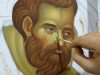 Painting the face in a Byzantine icon. By Theodoros Papadopoulos