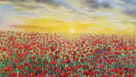 Sunset Poppy Field Acrylic Painting LIVE Tutorial