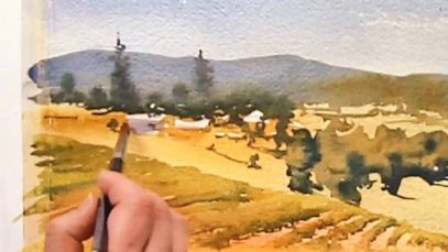 Watercolor Painting Demo Abacela View Part II Vinita Pappas