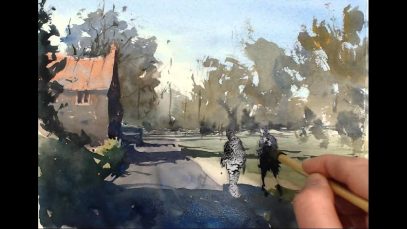 Watercolour Demonstration How to Paint a Country Scene with
