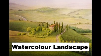 Watercolour Landscape painting Demo Pencil and Wash Technique