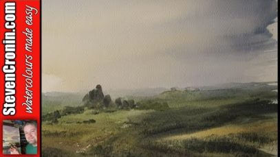 Watercolour Painting Demonstration of the Rolling Hills of Iowa