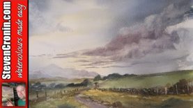 Watercolour painting with the large hake brush