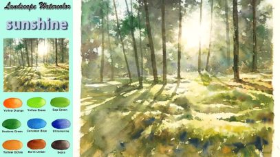 Without Sketch Landscape Watercolor sunshine wet in wet Arches rough NAMIL