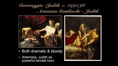 ARTH 2020 Catholic Baroque 5 Artemisia Gentileschi