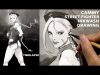 Cammy from Street Fighter Commission Drawing with Ink wash