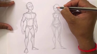 Drawing semi realistic cartoon character Character Design Time Lapse