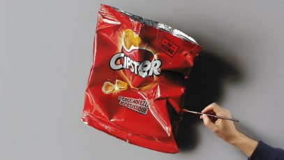 Empty Chips Bag Still Life Painting 3D Art