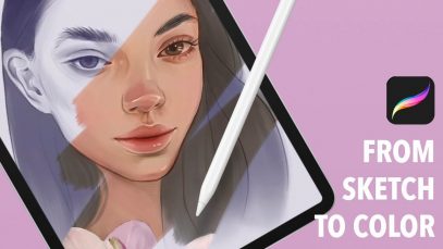 How to color your sketch in Procreate tutorial by Haze