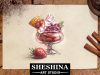 How to draw a strawberry ice cream with soft pastels