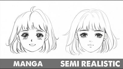 How to draw manga style and draw semi realistic
