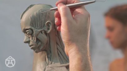 Live demo – anatomy female Andrew Cawrse ecorche sculpture