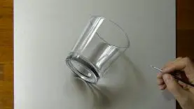 Drawing of a simple glass How to draw 3D