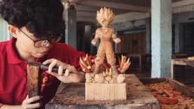 How to Carve Gohan Ssj2 vs Cell Figure Wood